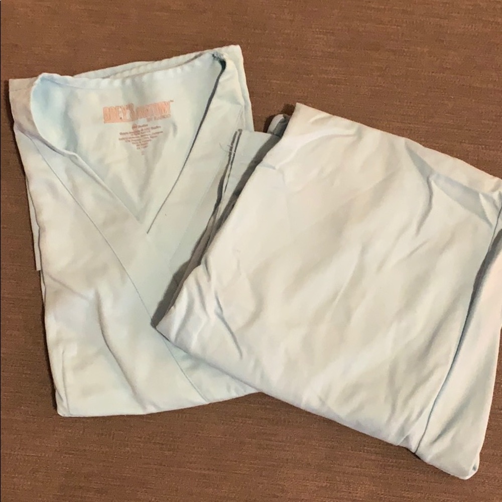 Blue Top and Bottom Scrub Top